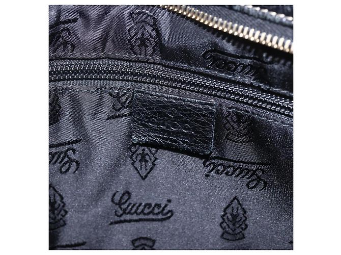 GUCCI GG Canvas Guccissima Shoulder Bag Leather Black Gold 201446 Auth BA9030 Golden - view 16