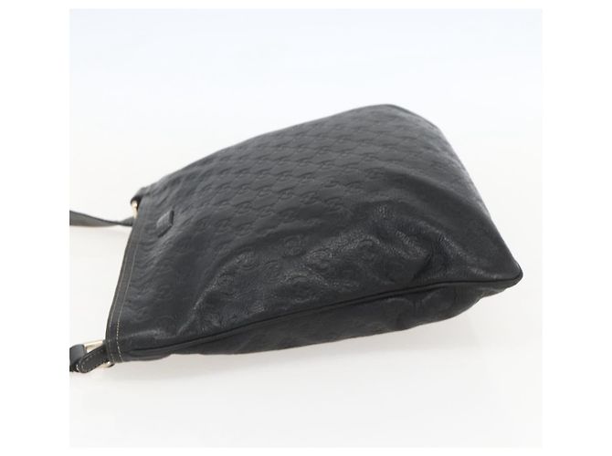 GUCCI GG Canvas Guccissima Shoulder Bag Leather Black Gold 201446 Auth BA9030 Golden - view 4