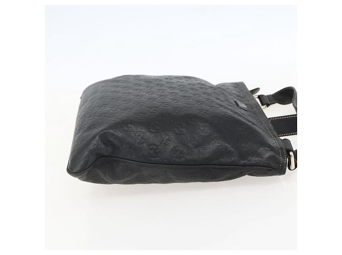 GUCCI GG Canvas Guccissima Shoulder Bag Leather Black Gold 201446 Auth BA9030 Golden - view 5
