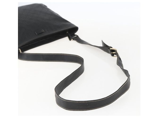 GUCCI GG Canvas Guccissima Shoulder Bag Leather Black Gold 201446 Auth BA9030 Golden - view 7