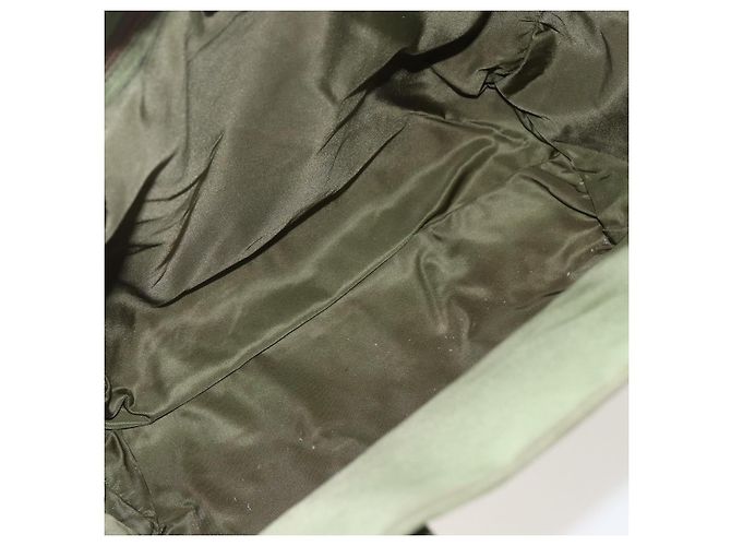 PRADA Borsa a mano in nylon khaki argento autentica bs31882 Cachi - vista 10
