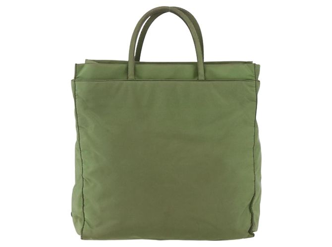 PRADA Borsa a mano in nylon khaki argento autentica bs31882 Cachi - vista 13