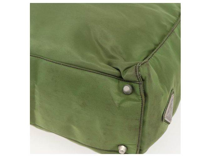 PRADA Borsa a mano in nylon khaki argento autentica bs31882 Cachi - vista 15