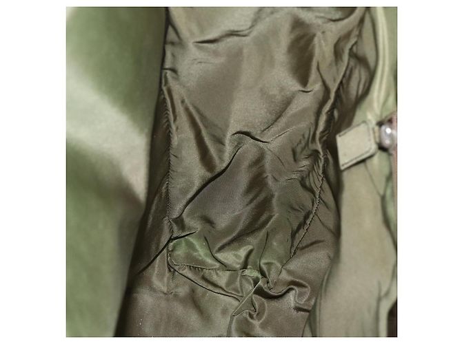 PRADA Borsa a mano in nylon khaki argento autentica bs31882 Cachi - vista 21
