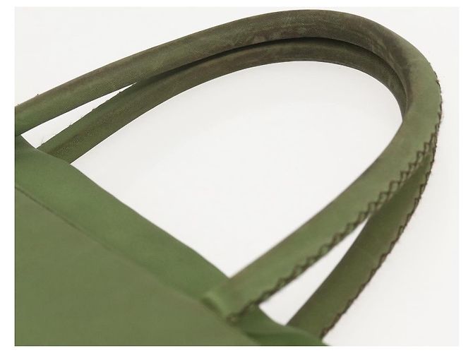 PRADA Borsa a mano in nylon khaki argento autentica bs31882 Cachi - vista 8