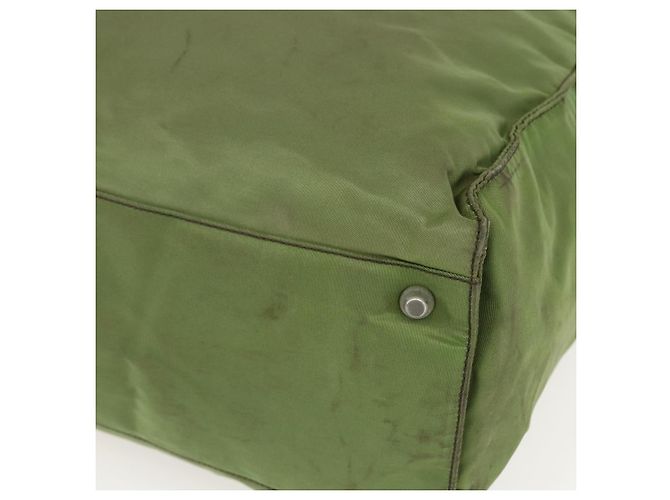 PRADA Borsa a mano in nylon khaki argento autentica bs31882 Cachi - vista 9