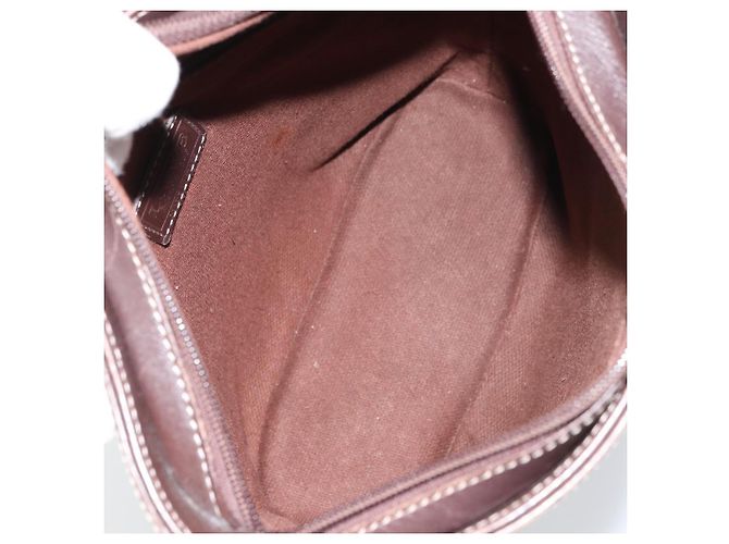LOEWE Borsa a Spalla Anagramma Nylon Marrone Oro Auth 160683 D'oro - vista 12
