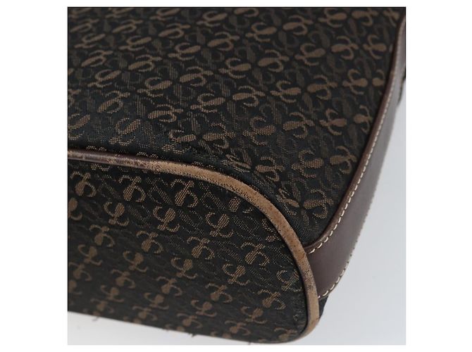 LOEWE Borsa a Spalla Anagramma Nylon Marrone Oro Auth 160683 D'oro - vista 15