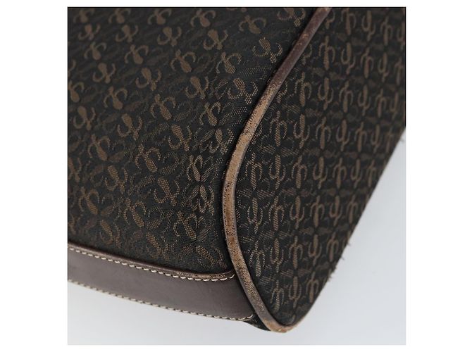 LOEWE Borsa a Spalla Anagramma Nylon Marrone Oro Auth 160683 D'oro - vista 16