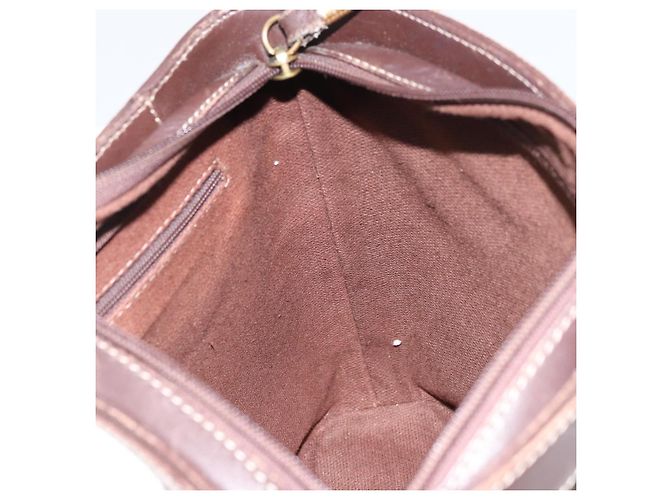 LOEWE Borsa a Spalla Anagramma Nylon Marrone Oro Auth 160683 D'oro - vista 17