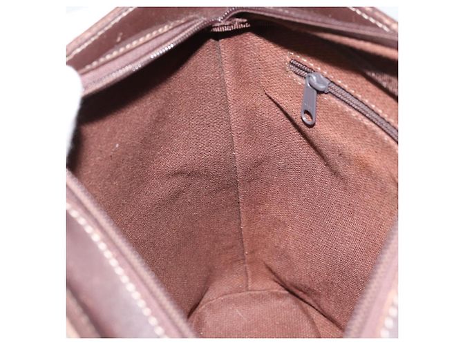 LOEWE Borsa a Spalla Anagramma Nylon Marrone Oro Auth 160683 D'oro - vista 18