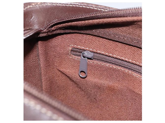 LOEWE Borsa a Spalla Anagramma Nylon Marrone Oro Auth 160683 D'oro - vista 19
