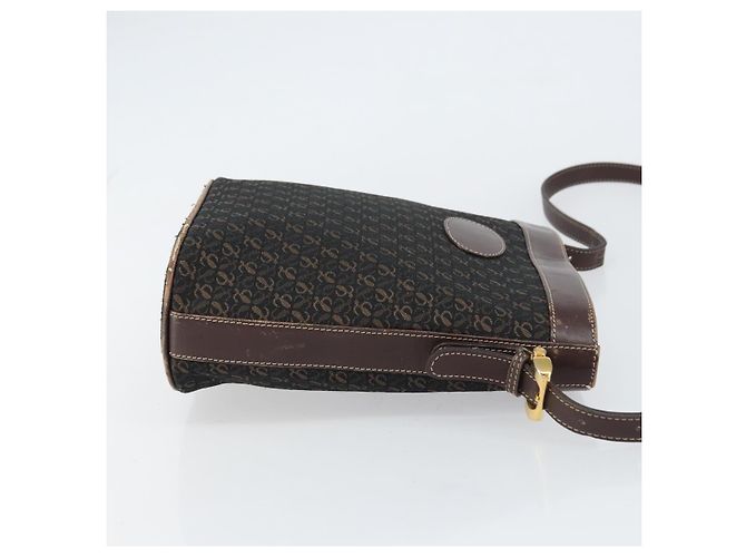 LOEWE Borsa a Spalla Anagramma Nylon Marrone Oro Auth 160683 D'oro - vista 3