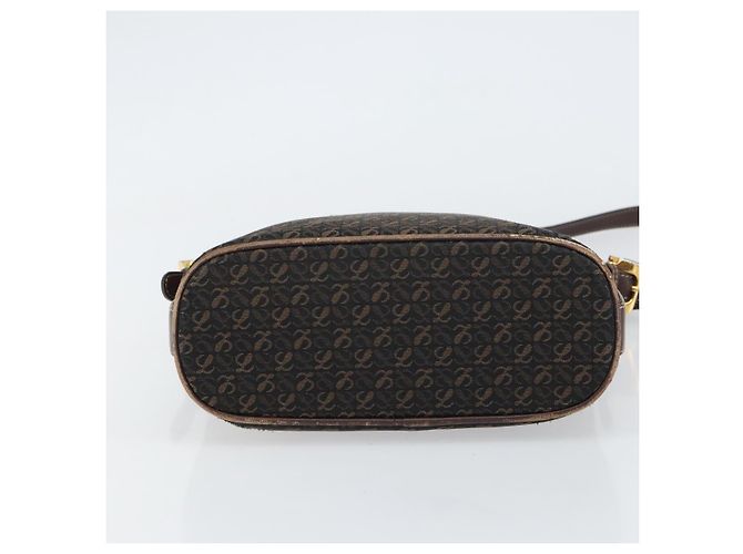 LOEWE Borsa a Spalla Anagramma Nylon Marrone Oro Auth 160683 D'oro - vista 5
