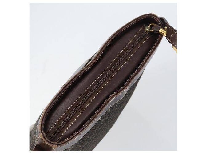 LOEWE Borsa a Spalla Anagramma Nylon Marrone Oro Auth 160683 D'oro - vista 6