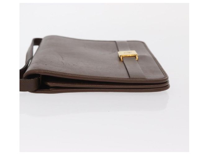 Borsa a Spalla Christian Dior in Pelle Marrone Oro Auth bs31813 D'oro - vista 5