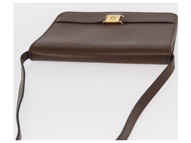 Borsa a Spalla Christian Dior in Pelle Marrone Oro Auth bs31813 D'oro - vista 6