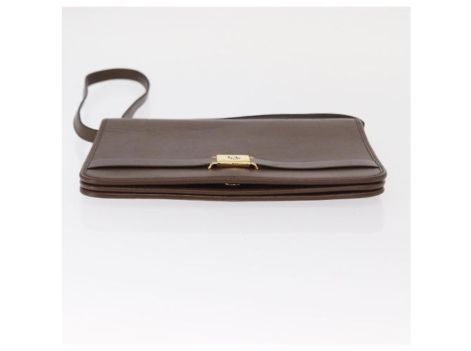 Borsa a Spalla Christian Dior in Pelle Marrone Oro Auth bs31813 D'oro - vista 9