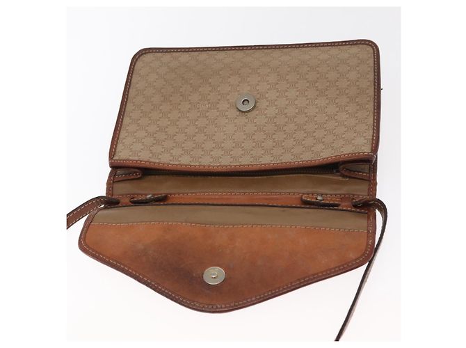 Céline Borsa a Spalla in Tela Macadam CELINE PVC Beige Oro Auth bs31811 D'oro - vista 9