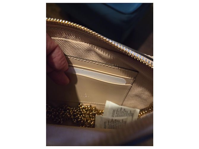 Borsa a mano Gucci Mini Beige in pelle di struzzo - vista 3