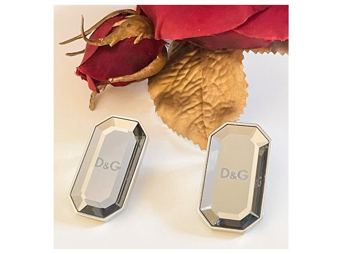 Stupendi orecchini DOLCE & GABBANA in acciaio e cristalli effetto “specchio” collezione "Lush" Argento - vista 11