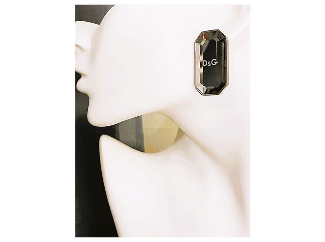 Stupendi orecchini DOLCE & GABBANA in acciaio e cristalli effetto “specchio” collezione "Lush" Argento - vista 2