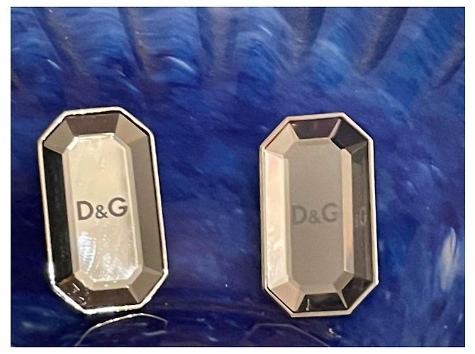 Stupendi orecchini DOLCE & GABBANA in acciaio e cristalli effetto “specchio” collezione "Lush" Argento - vista 3