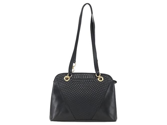 BALLY Borsa Tote in Pelle Nera Oro Auth bs31897 Nero D'oro - vista 2