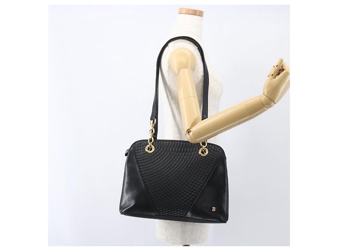 BALLY Borsa Tote in Pelle Nera Oro Auth bs31897 Nero D'oro - vista 21