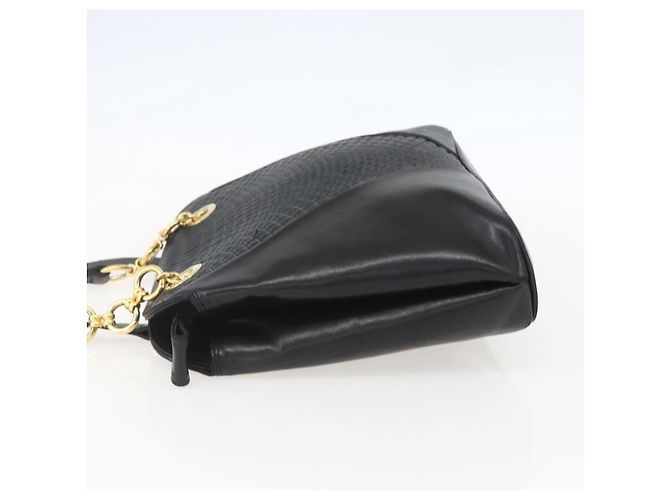 BALLY Borsa Tote in Pelle Nera Oro Auth bs31897 Nero D'oro - vista 3