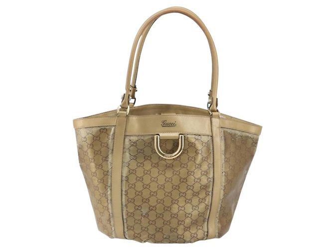 Borsa Tote Abbey GG Crystal Gucci Oro 211982 Auth 160848 D'oro - vista 13