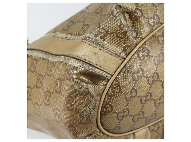 Borsa Tote Abbey GG Crystal Gucci Oro 211982 Auth 160848 D'oro - vista 14