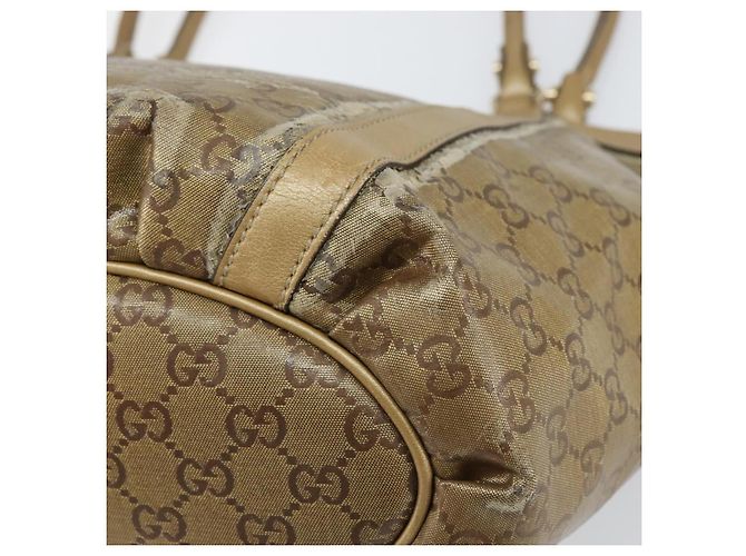Borsa Tote Abbey GG Crystal Gucci Oro 211982 Auth 160848 D'oro - vista 15