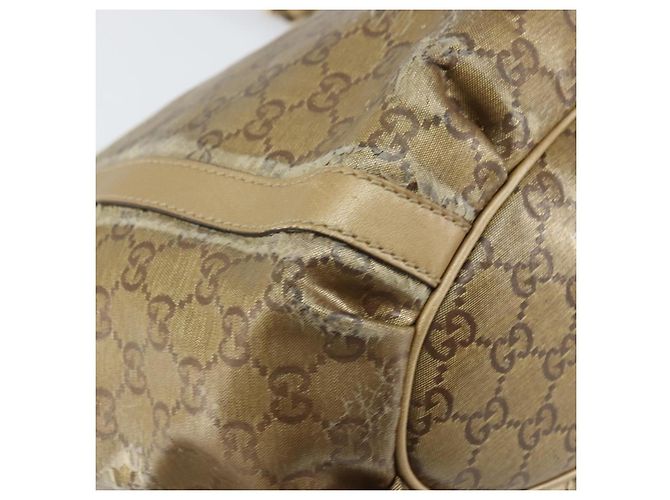 Borsa Tote Abbey GG Crystal Gucci Oro 211982 Auth 160848 D'oro - vista 16