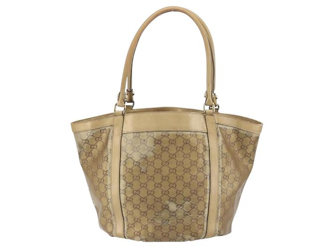 Borsa Tote Abbey GG Crystal Gucci Oro 211982 Auth 160848 D'oro - vista 2