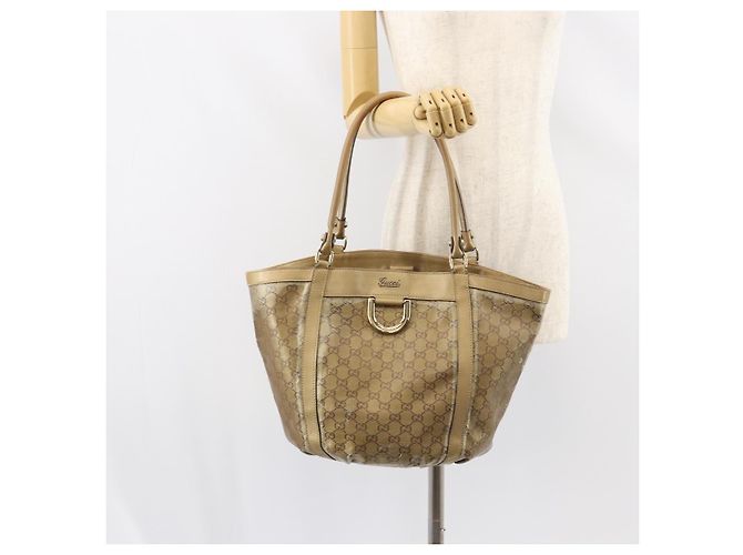 Borsa Tote Abbey GG Crystal Gucci Oro 211982 Auth 160848 D'oro - vista 22