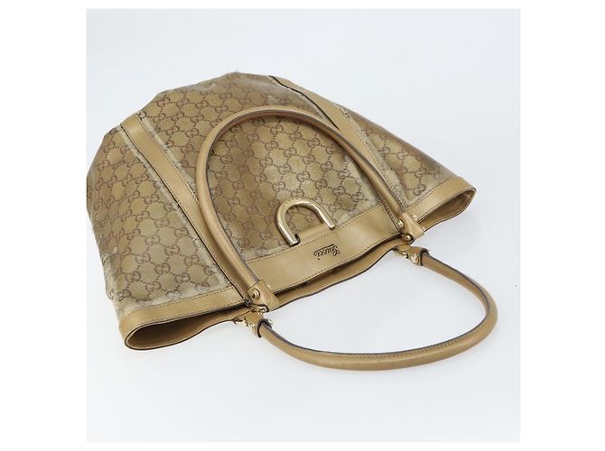 Borsa Tote Abbey GG Crystal Gucci Oro 211982 Auth 160848 D'oro - vista 6