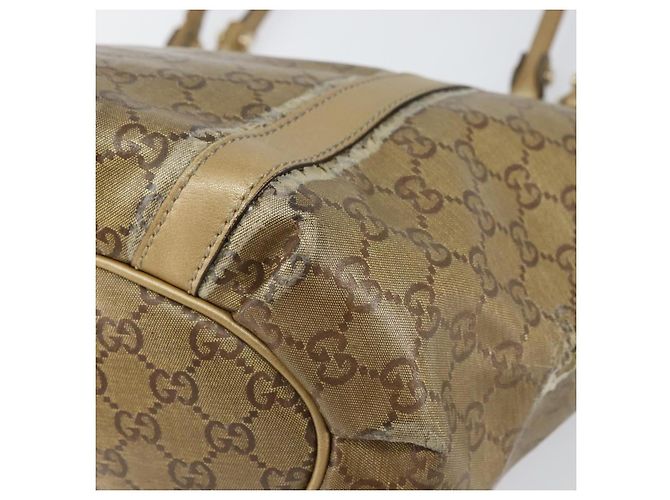 Borsa Tote Abbey GG Crystal Gucci Oro 211982 Auth 160848 D'oro - vista 9