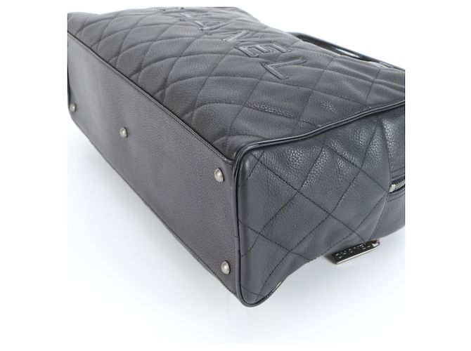 Borsa Bowling in Pelle Caviar Matelassé Chanel Nero - vista 5