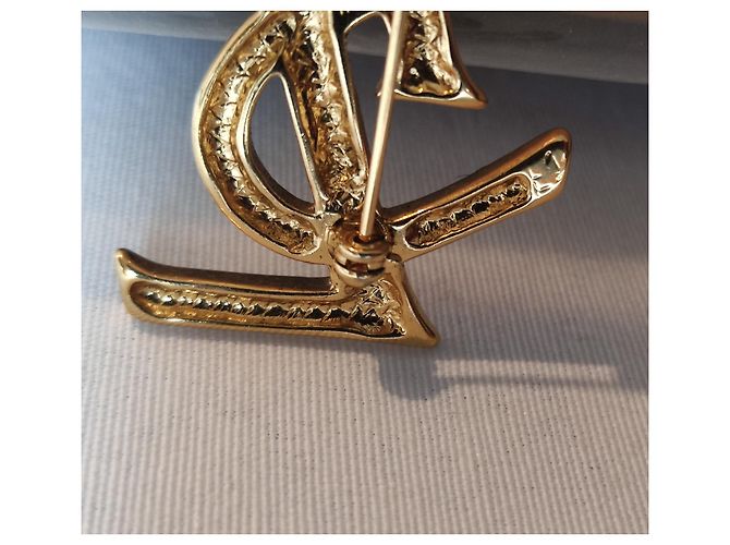 Spilla Yves Saint Laurent Grande YSL Oro D'oro - vista 3