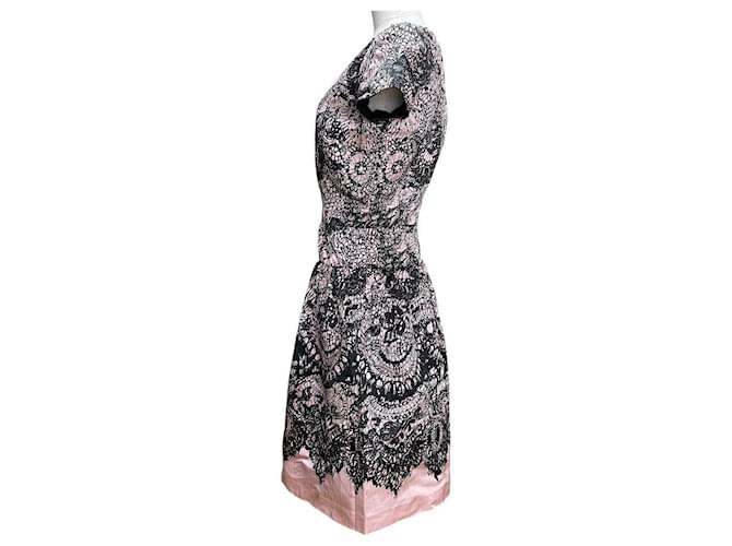 Prada Kleid mit Blumen-Spitzenmuster Schwarz Pink - Ansicht 2