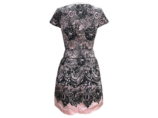 Prada Kleid mit Blumen-Spitzenmuster Schwarz Pink - Ansicht 3