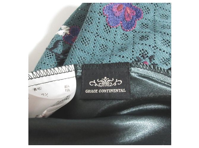 Autre Marque Falda acampanada de bordado de encaje GRACE CONTINENTAL Verde - vista 4