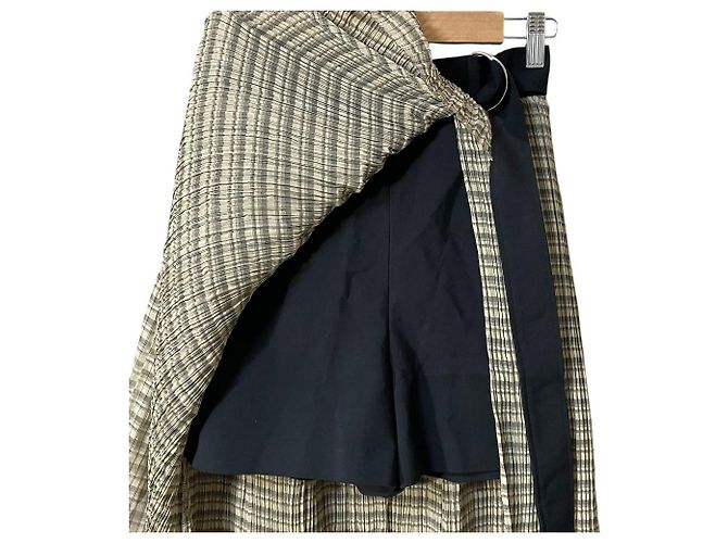 Autre Marque Falda Transparente de Cuadros Snidel Beige - vista 3