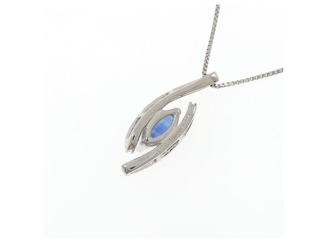 Autre Marque Collana in Zaffiro e Diamante Pt900/Pt850 Argento - vista 4