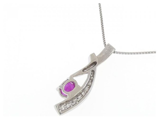 Autre Marque Collana in platino con rubini e diamanti Rosso - vista 4
