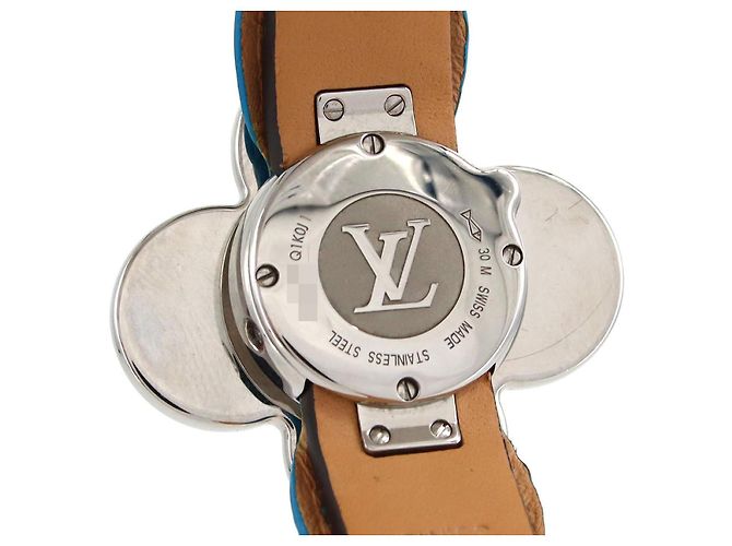 Louis Vuitton Tambour Vivienne Bijou Secret Quartz Uhr Blau - Ansicht 8