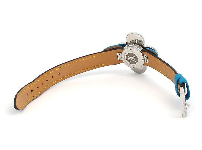 Louis Vuitton Tambour Vivienne Bijou Secret Quartz Uhr Blau - Ansicht 9