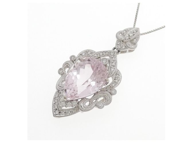 Autre Marque Collana in Kunzite e Diamante Pt900 Pt850 Porpora - vista 3