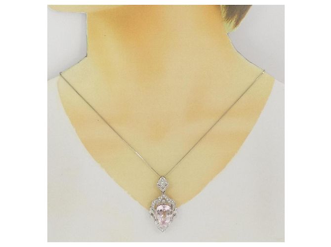 Autre Marque Collana in Kunzite e Diamante Pt900 Pt850 Porpora - vista 6